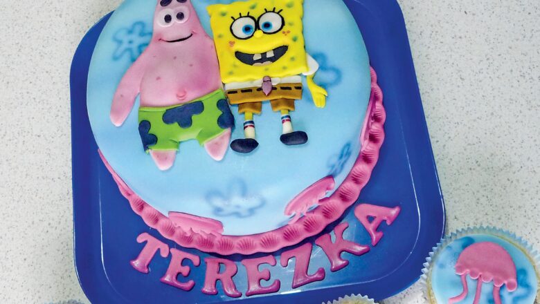 Modelovaný dort pro caparty: Patrik a SpongeBob